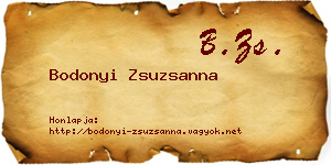 Bodonyi Zsuzsanna névjegykártya